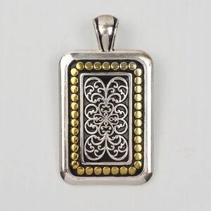 Premier Designs Silver and Gold Necklace with Intricate Patterns